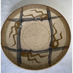 Artist Signed Studio Hand Thrown Pottery Porcelain ??"  Art Bowl Brown Beige